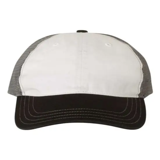 Richardson&reg; Garment Washed Trucker Cap Charcoal/ White {6}