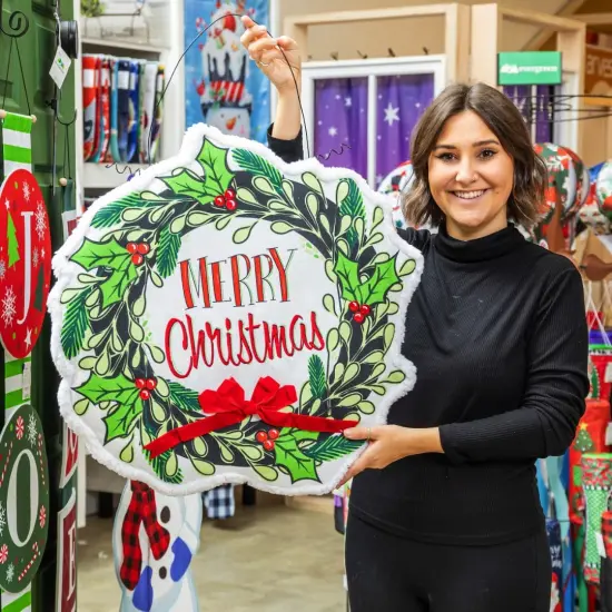 Christmas Merry Christmas Wreath Door Decoration {4}