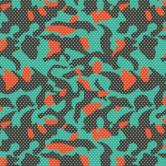Pop Art Camouflage Printed Spandex Fabric {4}