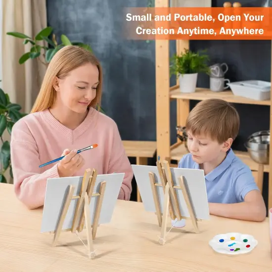 Art Canvas Painting Kit with Brushes & Paint Trays for Kids {4}