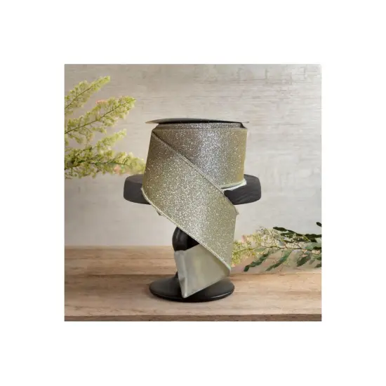 2.5" Glitter Ribbon: Gold (10 Yards) {3}