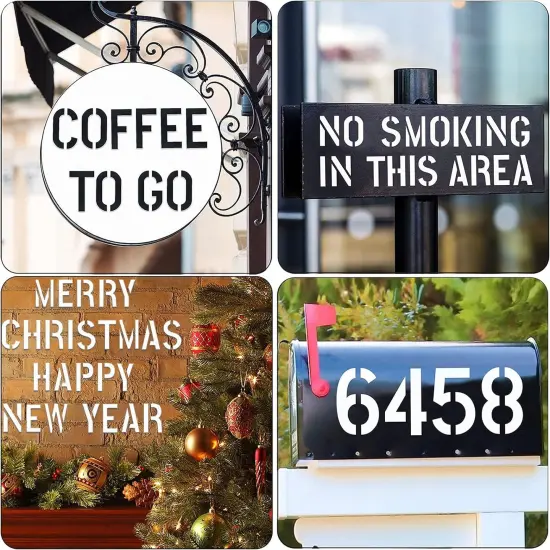 42 Pcs Reusable Letter and Number Stencils - 2 Inch {5}