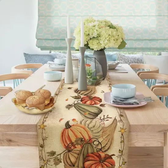 Fall Harvest Vintage Pumpkins Table Runner - Fall Pumpkin {5}