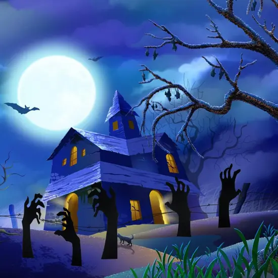 5 Pack Halloween Black Hands Yard Signs with Stakes Scary {3}