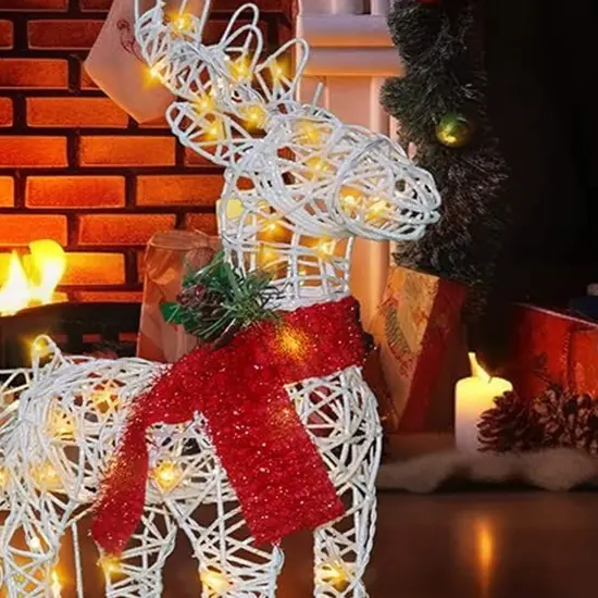 Holiday LED Brown Reindeer with Sleigh, Warm White Twinkling Christmas Lights {5}
