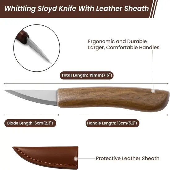 Whittling Knife with Leather Sheath for Adults {2}