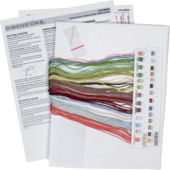 Dimensions Counted Cross Stitch Kit 14"x10"-Birds And Berries {2}