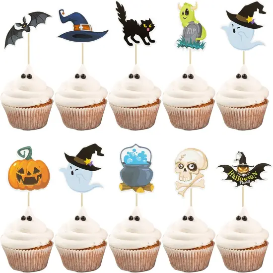 36Pcs Halloween Cupcake Toppers {1}