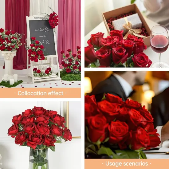 200 Pack Burgundy Fake Flowers for Wedding Decor {5}