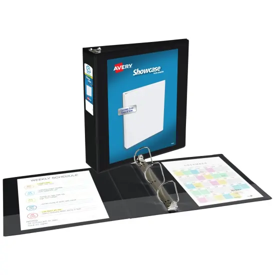 Avery Economy Showcase View 3 Ring Binder, 2 Inch Slant Rings, 1 Black Binder (19700) {2}