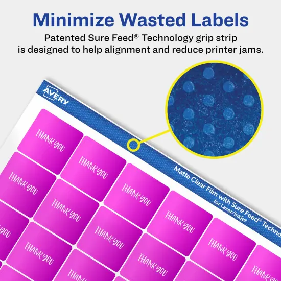 Avery Matte Clear Labels,3/4" x 3/4" Square {4}