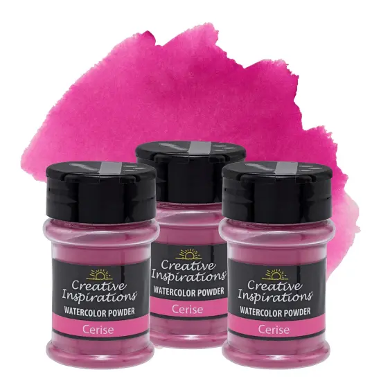 Creative Inspirations Powder Watercolor Paint 3 Pack - 38g Shaker Bottle, Cerise - Dye-Based Water-Soluble Crystalline Pigments - Non-Toxic, Perfect for Abstract and Spontaneous Effects {1}