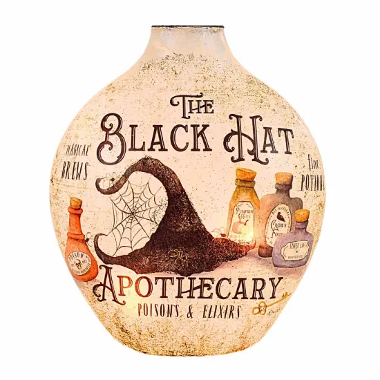 Stony Creek 7.0 Inch Hocus Pocus Pre-Lit Glass Vase Halloween Lighted Glass Accent , Halloween Decor Halloween Novelty Lighting Crow {5}