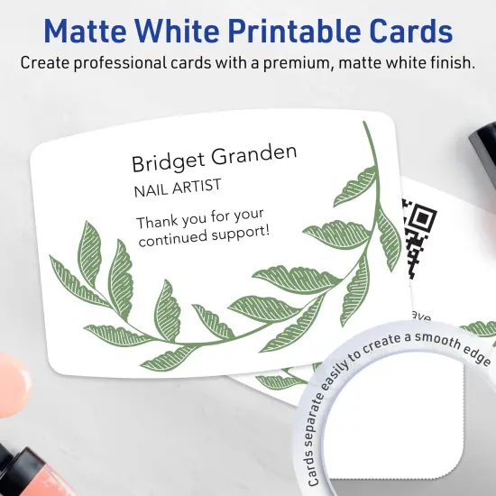 Avery Printable Arched Rectangle Flat Cards, Sure Feed Technology, 5" x 7", Matte White Cardstock, Laser/Inkjet Printable, 20 Total, Great for Product Branding, Marketing, and More {3}