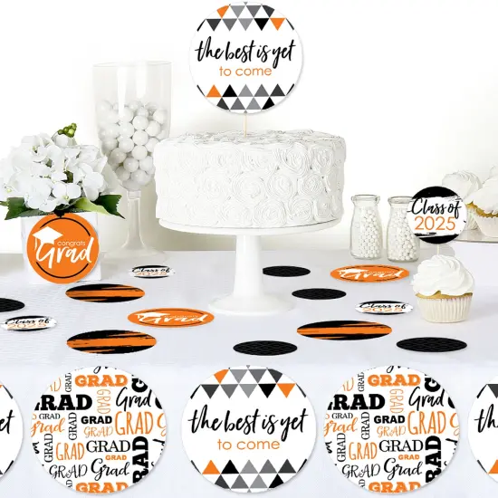 Big Dot of Happiness 2025 Orange Graduation Party Giant Circle Confetti - Party Decorations - Large Confetti 27 Count {6}