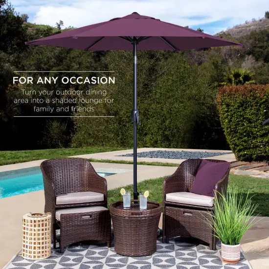 Best Choice Products 7.5ft Heavy-Duty Outdoor Market Patio Umbrella w/ Push Button Tilt, Easy Crank Amethyst Purple {3}