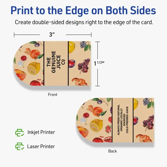 Avery Printable Arched Printable Tags, Sure Feed Technology, 2" x 3-1/2", Matte Kraft Brown Cardstock, Print-to-The-Edge, Laser/Inkjet Printable, 80 Total {6}