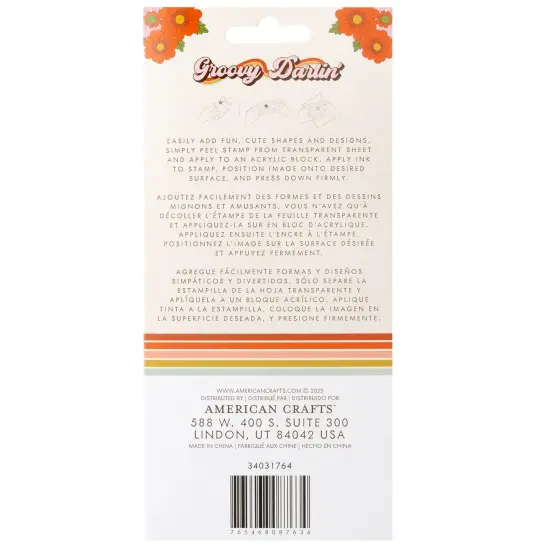 Jen Hadfield Groovy Darlin' Acrylic Stamp Set-9/Pkg {2}