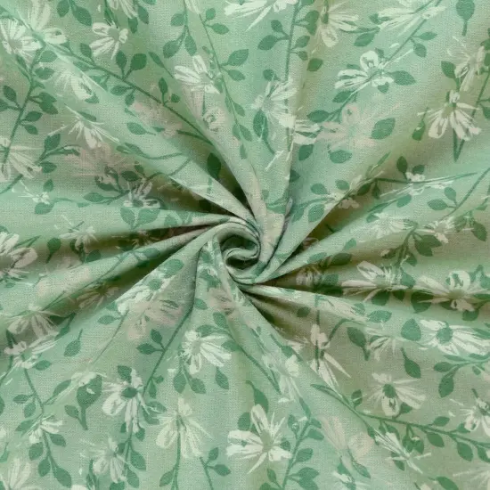 Mook Fabrics Aster Flannel Fabric [108 in. Wide] - By The Yard Granite Green {1}