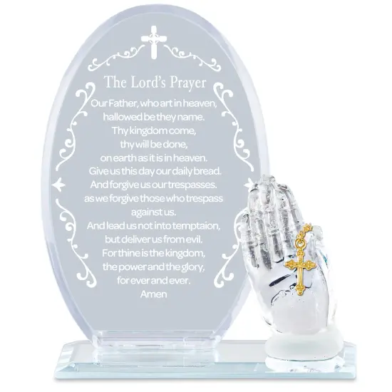 Collections Etc The Lord's Prayer Glass Tabletop Decoration {1}