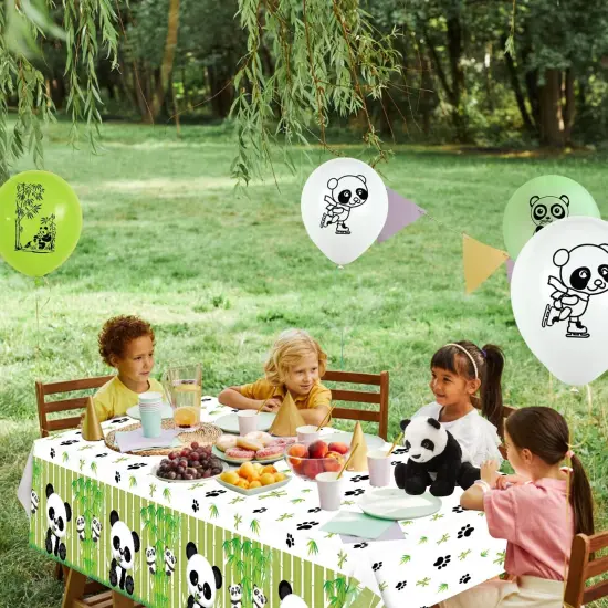 4 Pack Panda Theme Tablecloths {3}