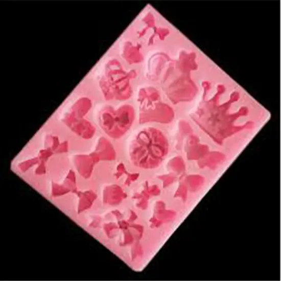 Detailed Crown and Bow-Shaped Silicone Mold for Homemade Sweets {5}