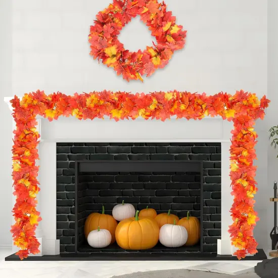 6 Pcs Fall Maple Leaf Garland 5.8ft Hanging Vines Garland Artificial {5}