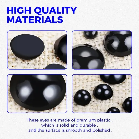 500PCS Black Plastic Round Eyes {4}