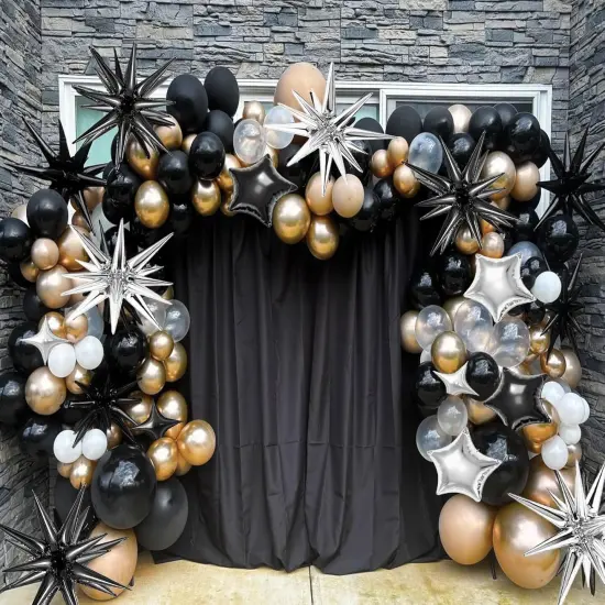 22/18/10 Inch Star Foil Mylar Balloon(Black Silver) {4}