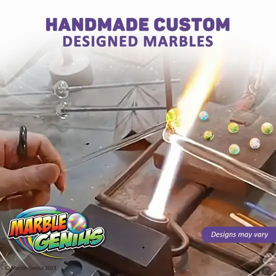 Marble Genius Collectors Marbles, Blossoms, 16mm (⅝ Inch), 10 Handmade Glass Marbles, Gifts for Marble Lovers, Gifts for Kids Ages 3-14 {2}