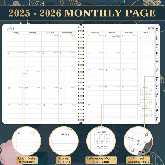 2025-2026 Planner - Planner 2025-2026, July 2025 - June 2026, Weekly & Monthly Spreads, 8'' x 10", Monthly Tabs, Twin-Wire Binding {3}