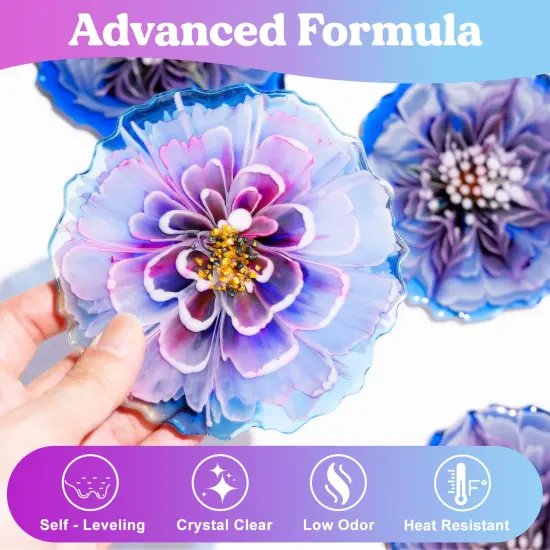 LET'S RESIN Crystal Clear Epoxy Resin, 32oz Bubbles Free Epoxy Resin, Table Top & Bar Top Casting Resin, Clear Epoxy Resin for Art Crafts {6}