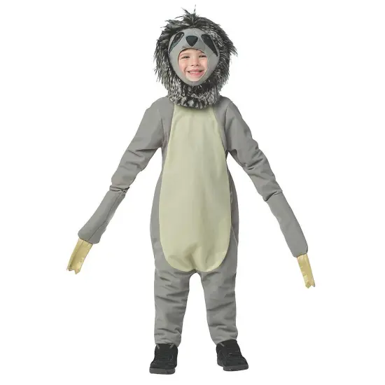 Sloth Child Costume Full Body Jumpsuit Extra Long Arms Halloween Outfit {1}