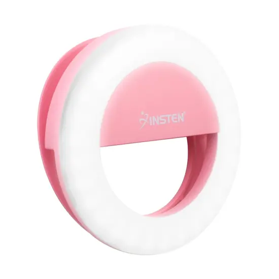 Insten Video Conference Lighting Kit For Cell Phone Laptop, LED Ring Lights Clip on, 3 Lighting Modes 4 Brightness, Pink {1}