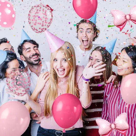 Pink Bow Balloons (Bow Pink) {3}