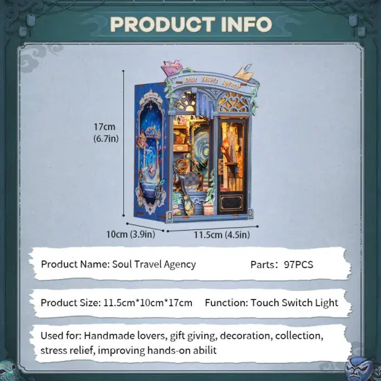 Soul Travel Agency Dollhouse Book Nook Kit - Miniature Wizardi Roombox Kit {5}