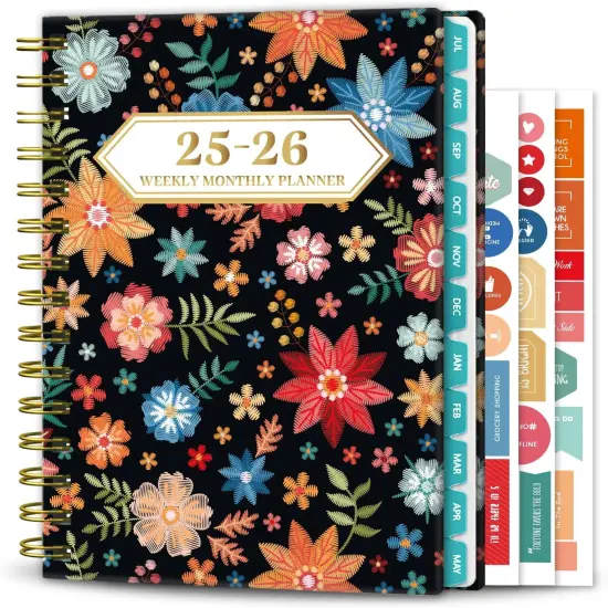 2025-2026 Planner, 12-Month Daily Weekly Monthly Planner from JUL.2025 to JUN.2026, 8.4" X 6", Spiral Notebook with Stickers, Elastic Closure, Inner Pocket for Office School Supplies {1}