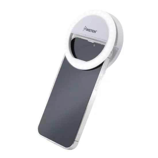 Insten 3" Mini LED Selfie Ring Light with Clip for Laptop Tablet Cell Phone Video, Dimmable, 36 Beads, Battery Powered, White {2}