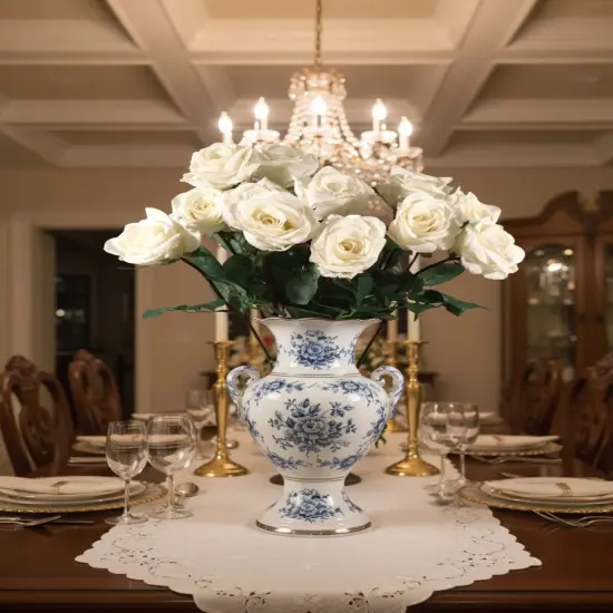 2PC 27&rdquo; Real Touch Candle White Rose &ndash; 4&rdquo; Diameter Artificial Flower {3}