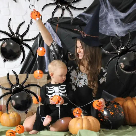 4Pcs Black Spider Foil Balloons(Black Spider-s) {6}