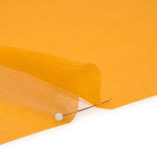 1 Yard Mango Crinkled Silk Georgette Lightweight Designer Deadstock Fabric 51 inch Width {2}