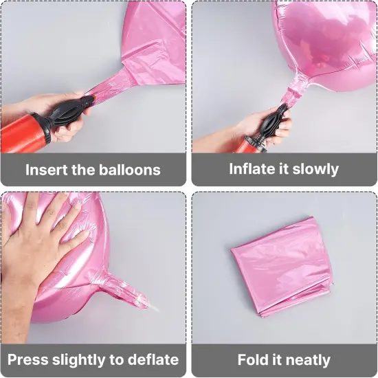 6pcs 22 Inch Large Round Foil Big Giant Orbz 4D Jumbo(Pink-1302) {4}