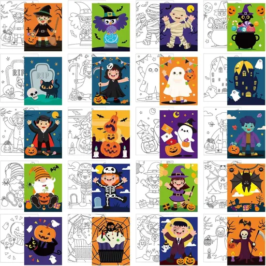 20 Pcs Stretched Pre Drawn Canvas Afro Queen Black Art(Halloween) {2}