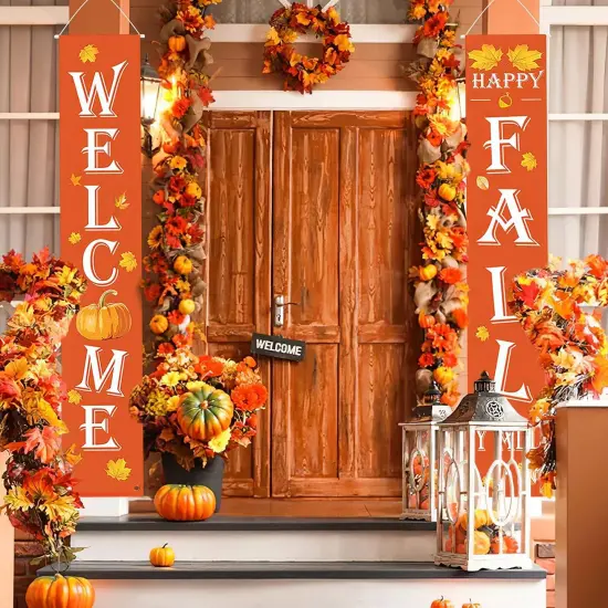 Welcome Fall Decor Porch Banner (WELCOME FALL) {1}