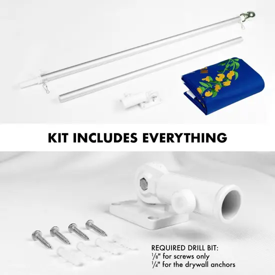 G128 - 6 Feet Tangle Free Spinning Flagpole (Silver) Nevada Double Sided Brass Grommets Embroidered 3x5 ft (Flag Included) Aluminum Flag Pole {2}