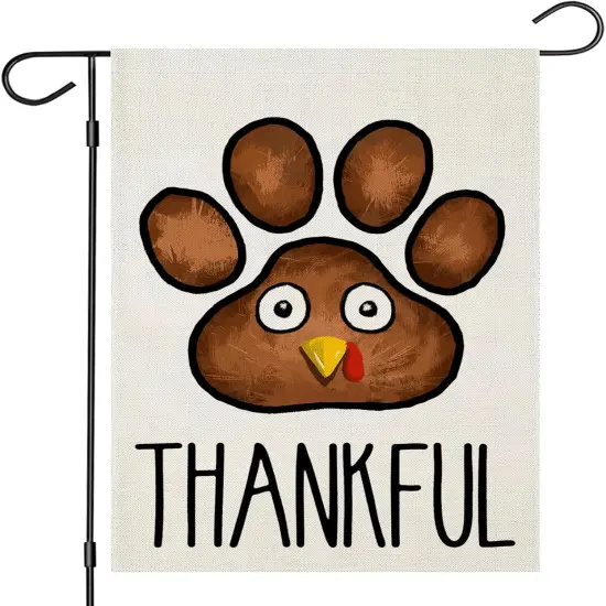 Thanksgiving Fall Paw Garden Flags 12x18 Inch(multi-color) {1}