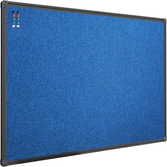 Cork Linen Bulletin Board - 36 X 24 Inch (Blue) {1}