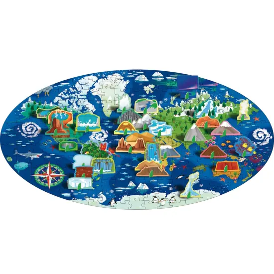 Sassi: Travel, Learn & Explore - Wonders of Nature - 200pc Puzzle, 32pg Facts Book, 32 Special Figures, Poster, UNESCO Sites, Educational Set, Kids 6+ {3}