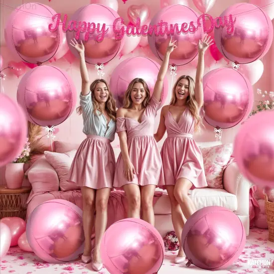 Pack of 12 | Light Pink Mylar Balloons for Flamingo Party Decorations(Light Pink) {6}