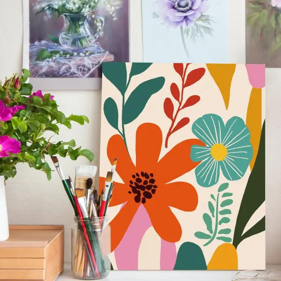 10 Packs Pre Drawn Canvas Painting Kit- 8X10 (Floral Pattern) {5}
